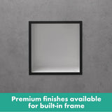 XtraStoris Individual Wall Niche Matte White with Design Frame 12''x 12''x 4''  in Brushed Bronze