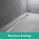 RainDrain Match Trim for 47 1/4'' Rough with Height Adjustable Frame in Chrome