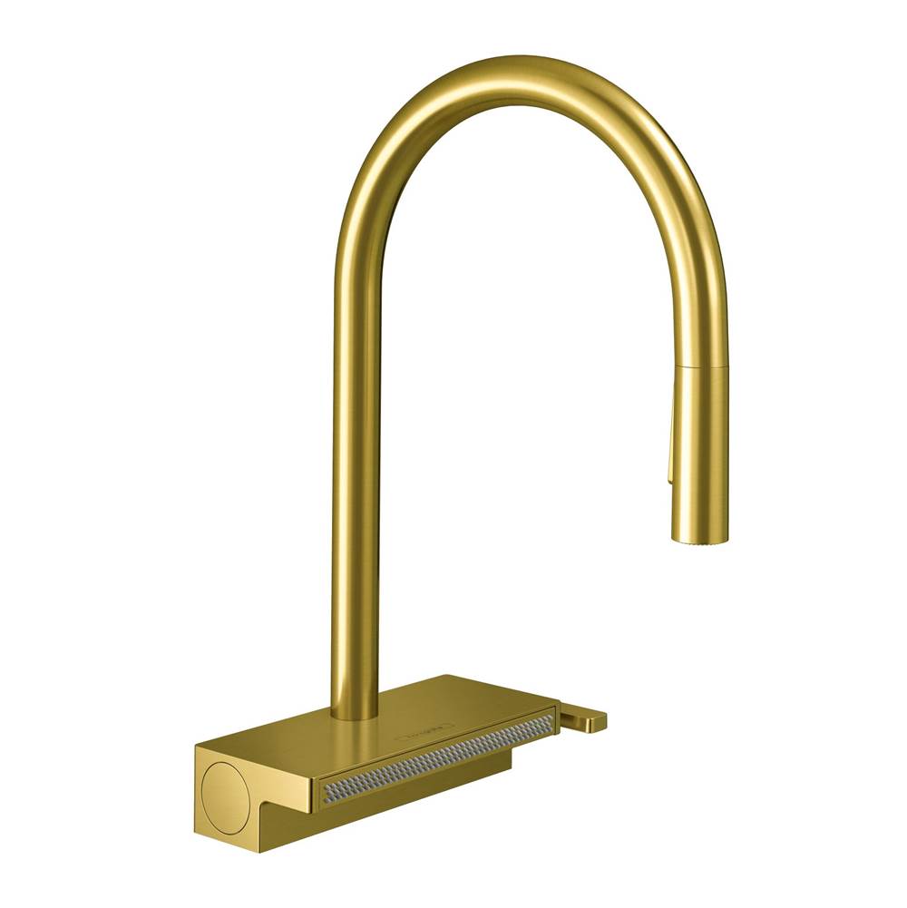 Hansgrohe - Aquno Select HighArc Kitchen Faucet, 3-Spray Pull-Down, 1.75 GPM in Brushed Gold Optic - Brushed Gold Optic