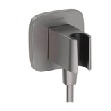 Hansgrohe - FixFit Q Wall Outlet with Handshower Holder in Brushed Black Chrome - Brushed Black Chrome