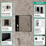 XtraStoris Rock Wall Niche with Tileable Door 12''x 12''x 5.5'' in Matte Black