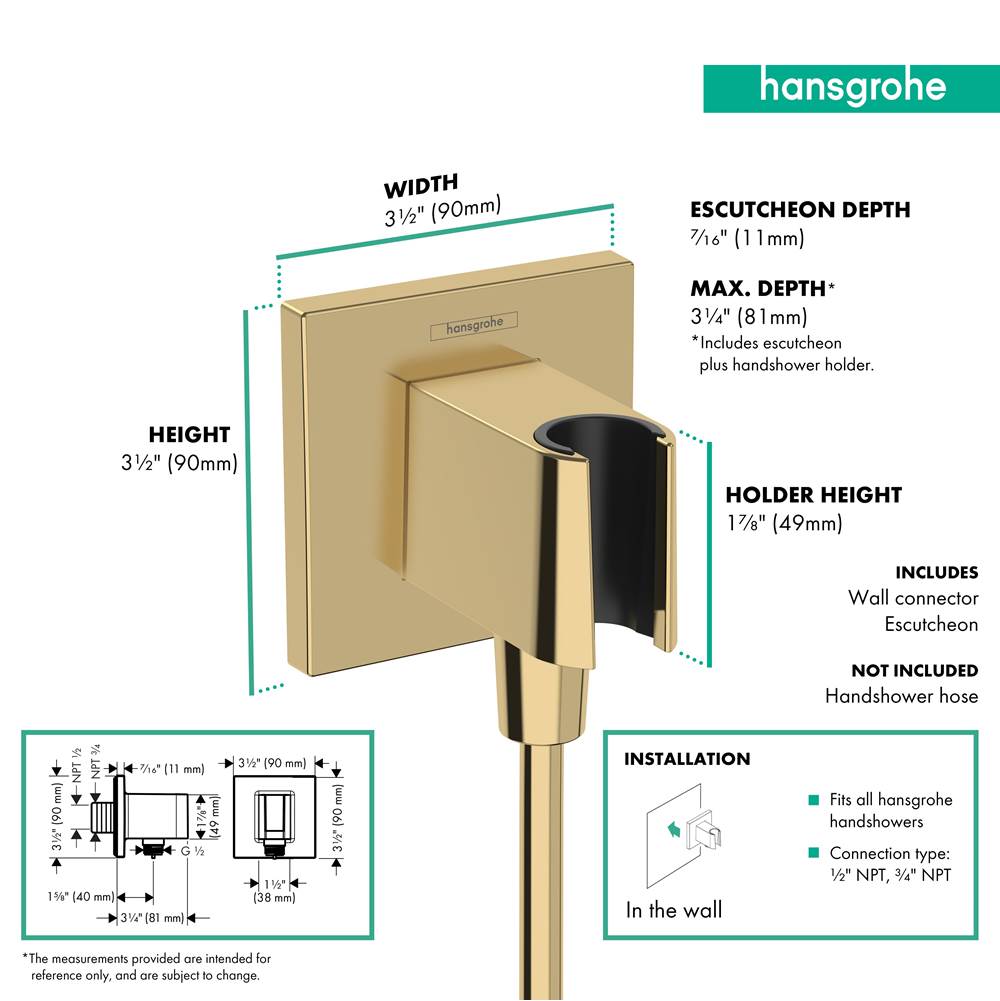 FixFit E Wall Outlet with Handshower Holder in Chrome