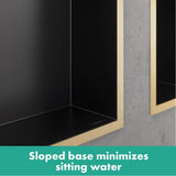 XtraStoris Individual Wall Niche Matte Black with Design Frame 12''x 6''x 4'' in Brushed Bronze