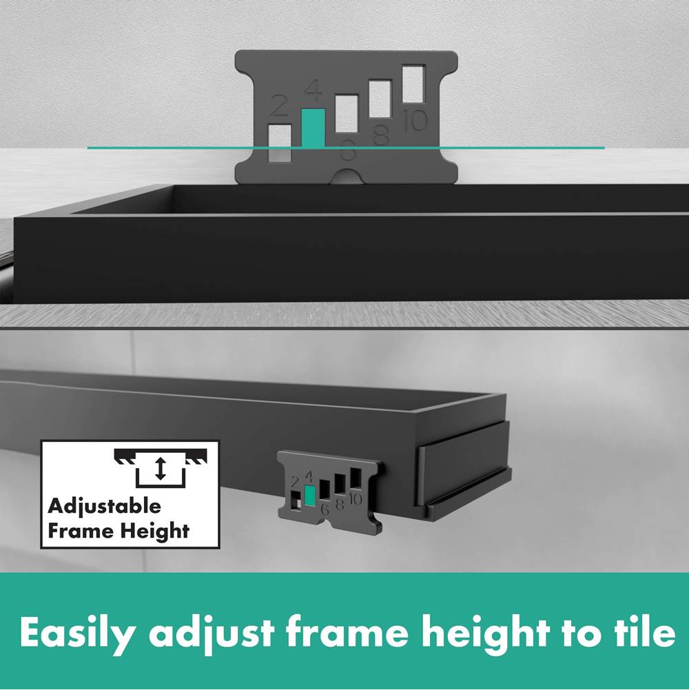 RainDrain Match Trim for 47 1/4'' Rough with Height Adjustable Frame in Chrome