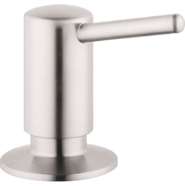 Hansgrohe - Soap Dispenser, Contemporary in Steel Optic - Steel Optic