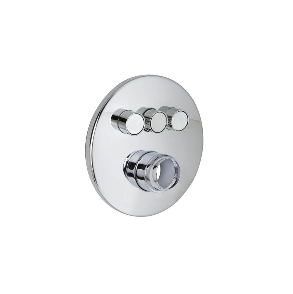 Huntington Brass - Three Button Push Button Valve Faceplate - Polished Chrome