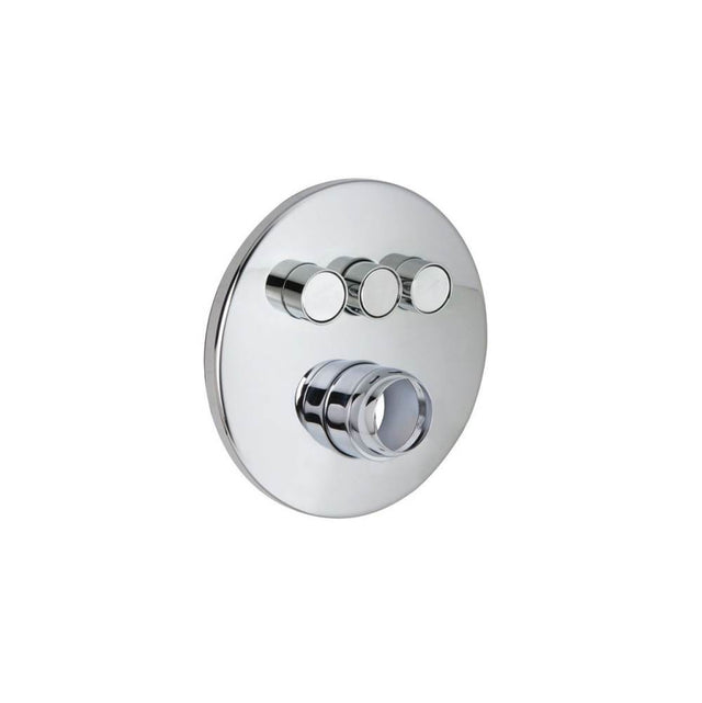 Huntington Brass - Three Button Push Button Valve Faceplate - Polished Chrome