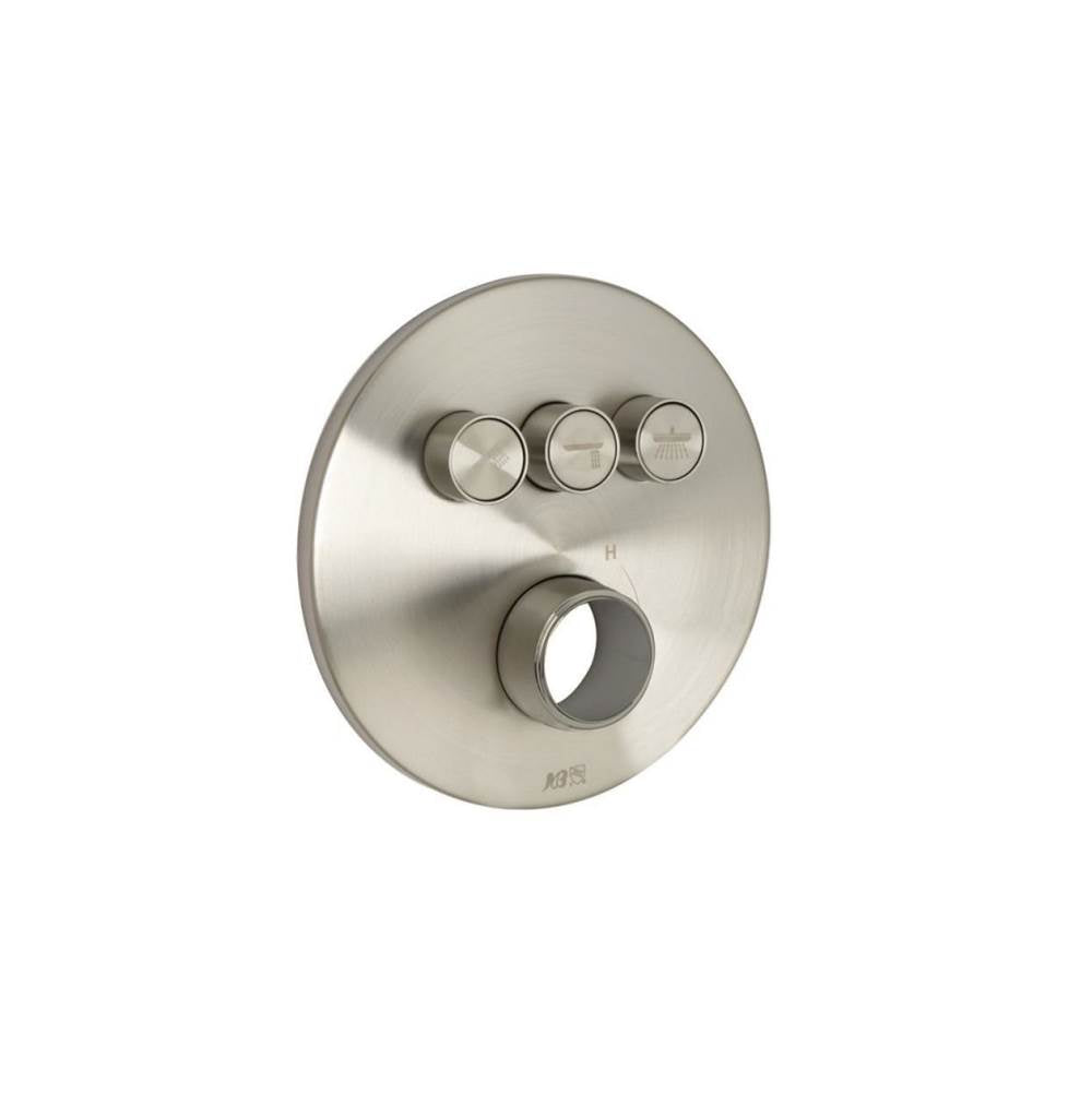 Huntington Brass - Three Button Push Button Valve Faceplate - PVD Satin Nickel