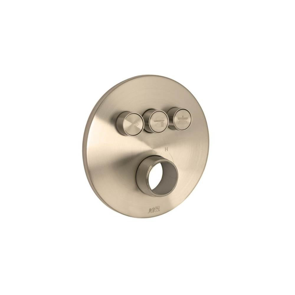 Huntington Brass - Three Button Push Button Valve Faceplate - PVD Satin Brass