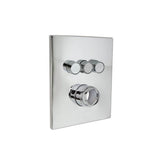 Huntington Brass - Three Button Push Button Valve Faceplate - Polished Chrome