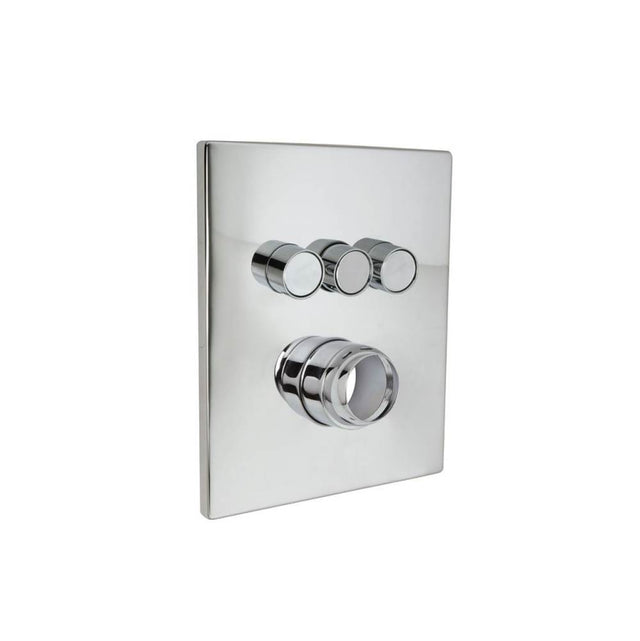 Huntington Brass - Three Button Push Button Valve Faceplate - Polished Chrome