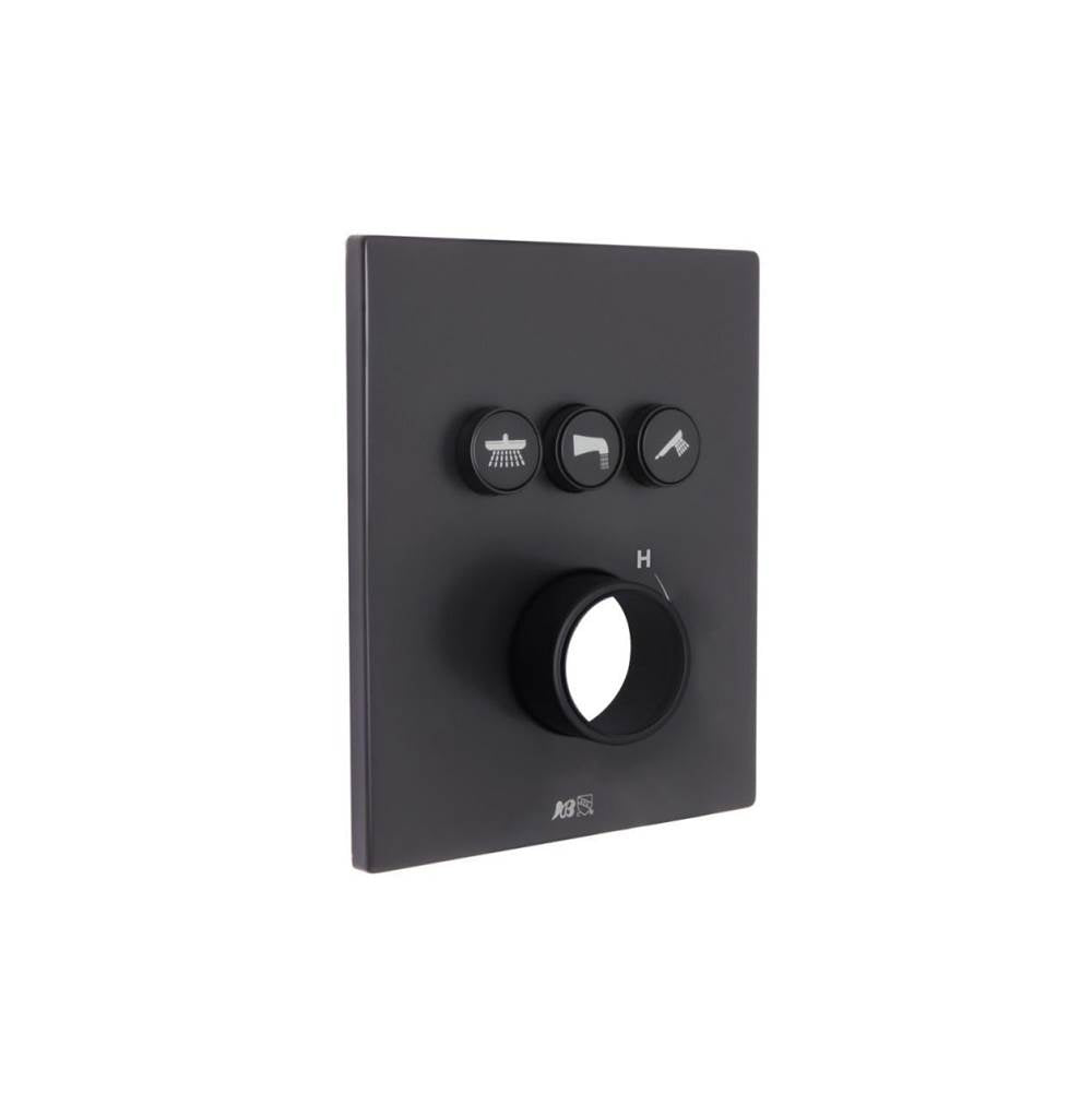 Huntington Brass - Three Button Push Button Valve Faceplate - Matte Black