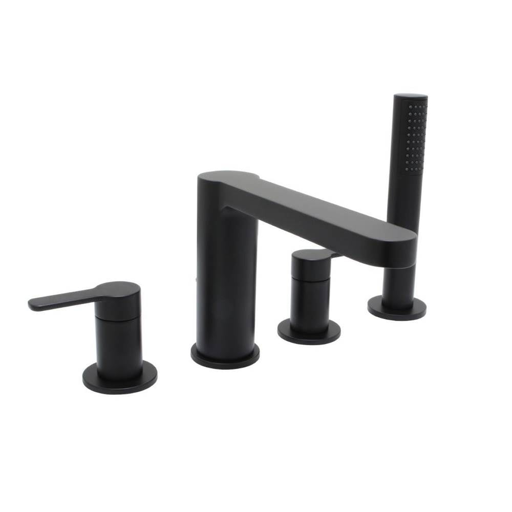 Huntington Brass - 4-Hole Roman Tub Filler Faucet - Matte Black