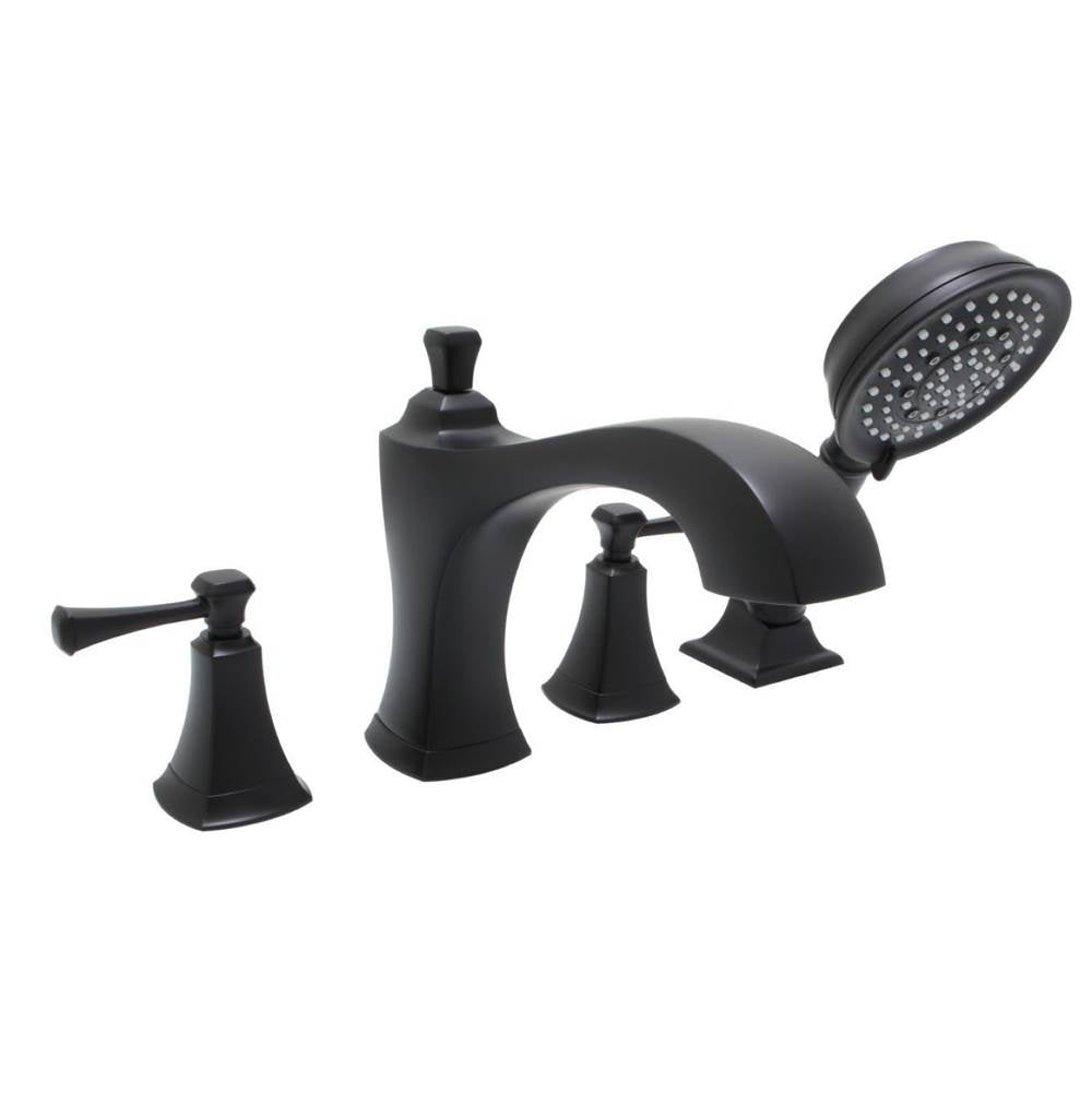Huntington Brass - 4-Hole Roman Tub Filler Faucet - Matte Black