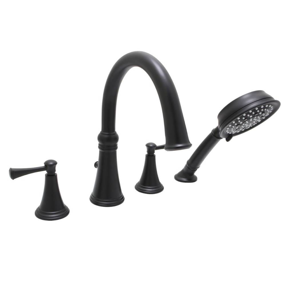 Huntington Brass - 4-Hole Roman Tub Filler Faucet - Matte Black