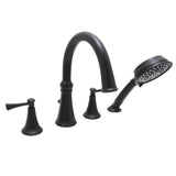 Huntington Brass - 4-Hole Roman Tub Filler Faucet - Matte Black