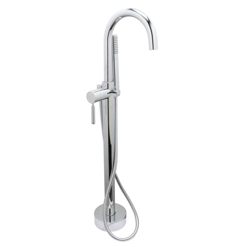 Huntington Brass - Euro Free Standing Roman Tub Filler With Hand Shower - Polished Chrome