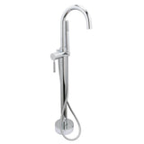 Huntington Brass - Euro Free Standing Roman Tub Filler With Hand Shower - Polished Chrome