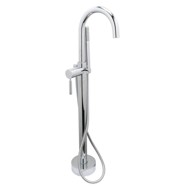 Huntington Brass - Euro Free Standing Roman Tub Filler With Hand Shower - Polished Chrome