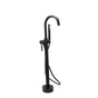 Huntington Brass - Euro Free Standing Roman Tub Filler With Hand Shower - Matte Black
