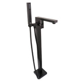 Huntington Brass - Free Standing Roman Tub Filler With Hand Shower - Matte Black