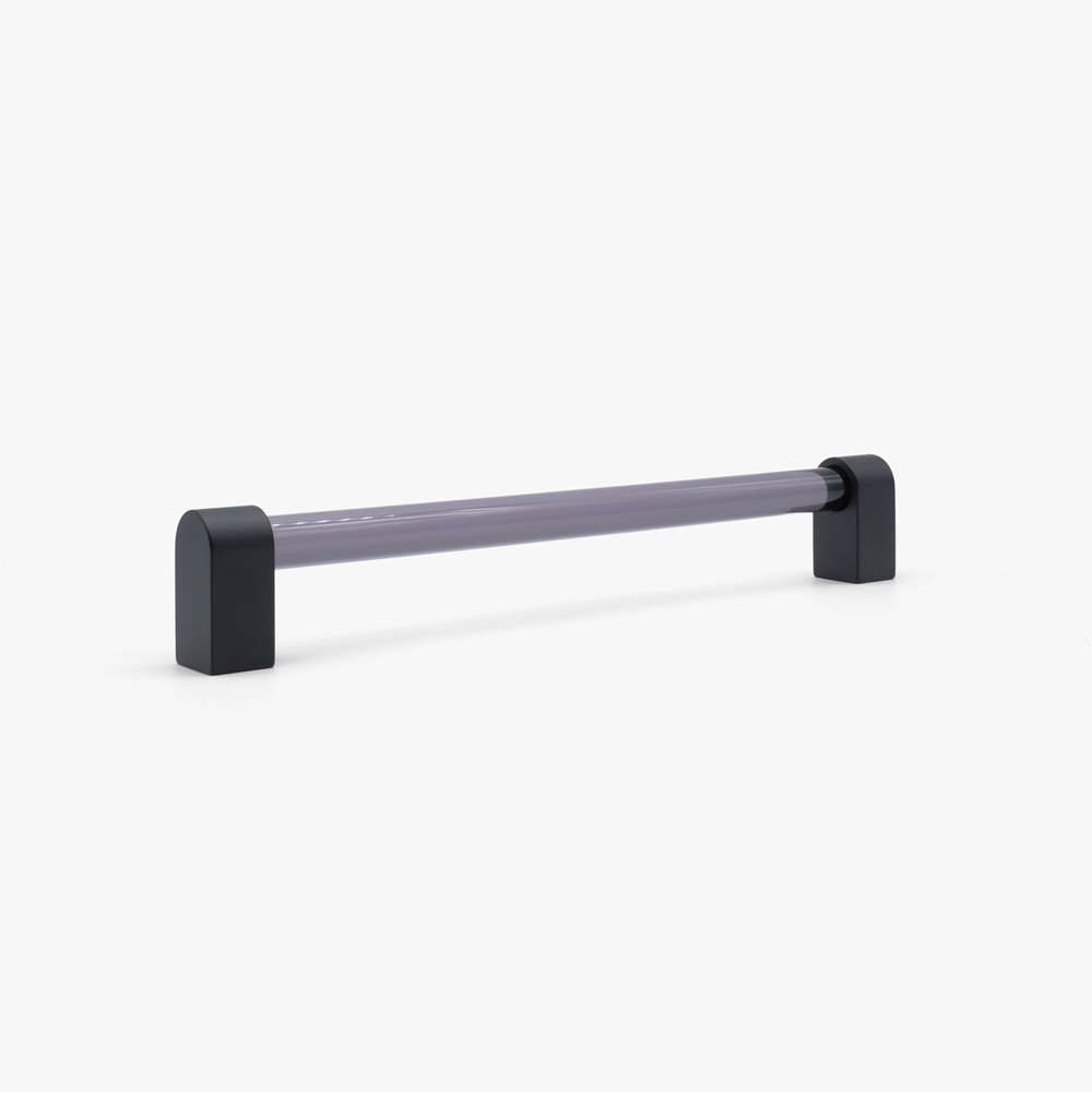 Clarity 12 in (304.8 mm) Center to Center Smoke Acrylic, Matte Black Appliance Pull