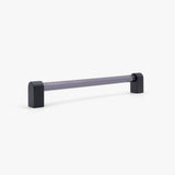 Clarity 12 in (304.8 mm) Center to Center Smoke Acrylic, Matte Black Appliance Pull