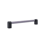 Clarity 12 in (304.8 mm) Center to Center Smoke Acrylic, Matte Black Appliance Pull
