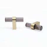 Clarity 2 in (51 mm) Length Smoke Acrylic, Matte Black Cabinet T-Knob
