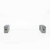 Clarity 3-3/4 in (96 mm) Center to Center Smoke Acrylic, Matte Black Cabinet Pull