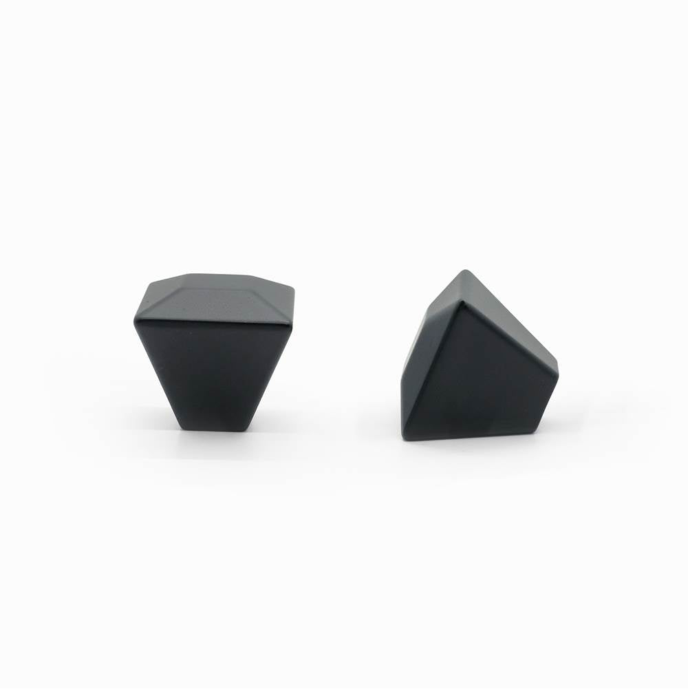 Diamond 1-3/8 in (35mm) Width Matte Black Cabinet Knob