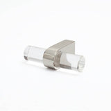 Clarity 2 in (51 mm) Length Smoke Acrylic, Matte Black Cabinet T-Knob