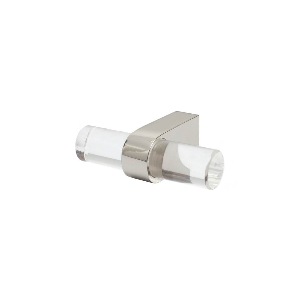 Clarity 2 in (51 mm) Length Smoke Acrylic, Matte Black Cabinet T-Knob