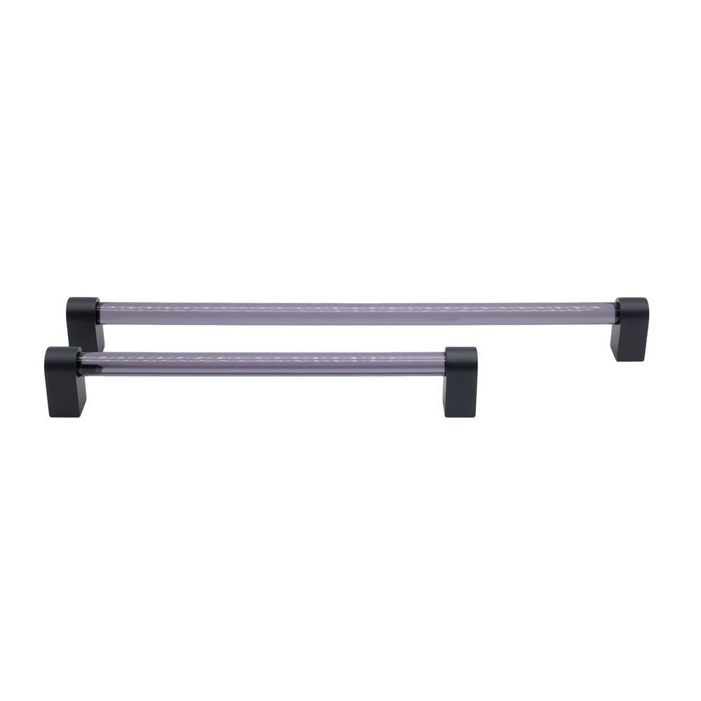 Clarity 18 in (457.2 mm) Center to Center Smoke Acrylic, Matte Black Appliance Pull