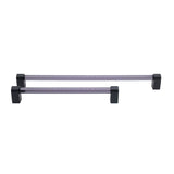 Clarity 12 in (304.8 mm) Center to Center Smoke Acrylic, Matte Black Appliance Pull