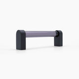 Clarity 3-3/4 in (96 mm) Center to Center Smoke Acrylic, Matte Black Cabinet Pull