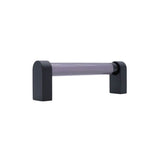 Clarity 3-3/4 in (96 mm) Center to Center Smoke Acrylic, Matte Black Cabinet Pull