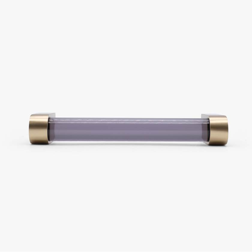 Clarity 3-3/4 in (96 mm) Center to Center Smoke Acrylic, Matte Black Cabinet Pull