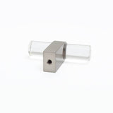 Clarity 2 in (51 mm) Length Smoke Acrylic, Matte Black Cabinet T-Knob