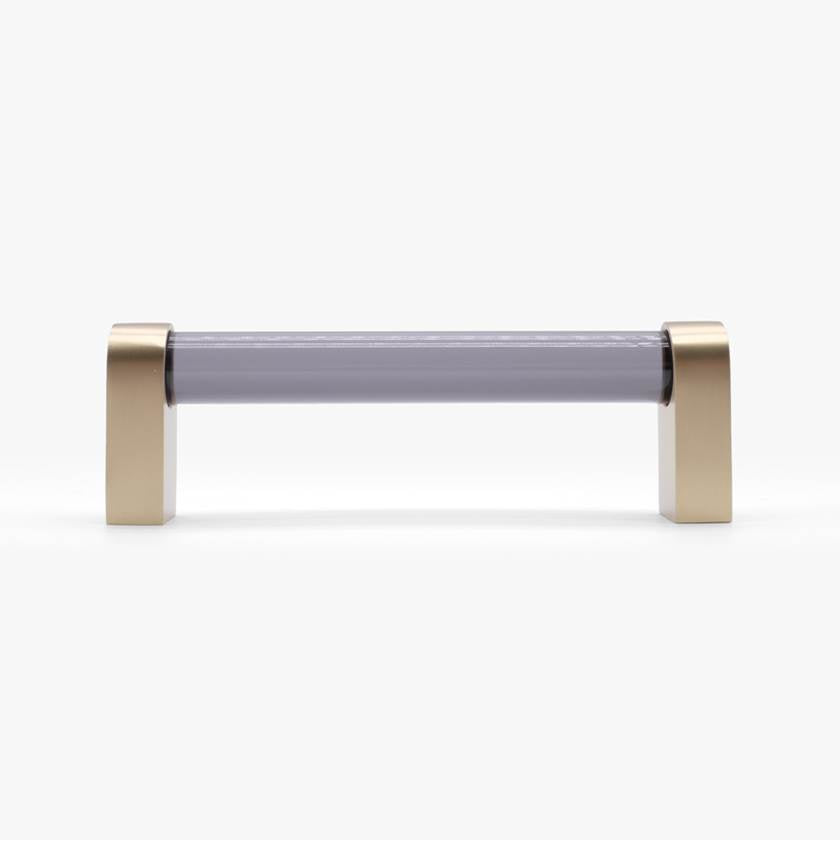 Clarity 3-3/4 in (96 mm) Center to Center Smoke Acrylic, Matte Black Cabinet Pull