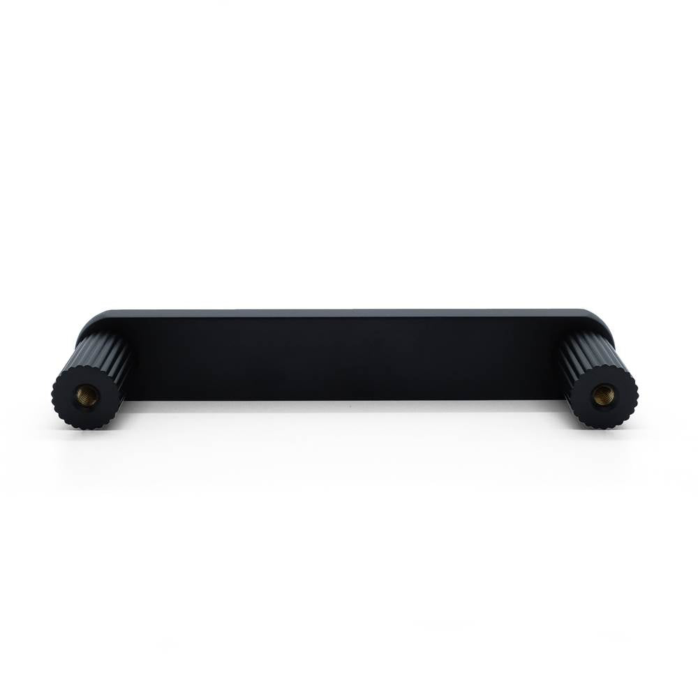Ribbed 3-3/4 in (96 mm) Center to Center Matte Black Cabinet Pull