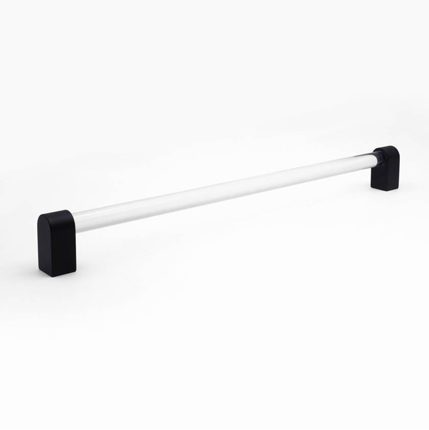 Clarity 18 in (457.2 mm) Center to Center Smoke Acrylic, Matte Black Appliance Pull