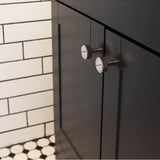 Ribbed 1-3/8 in (35 mm) Width Matte Black Cabinet Knob