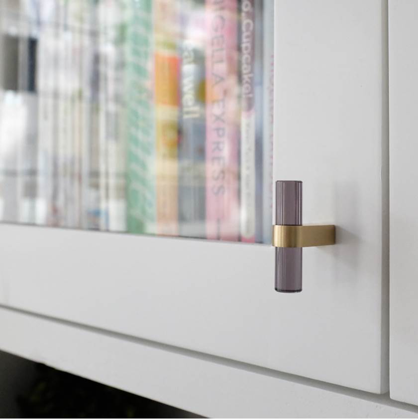 Clarity 2 in (51 mm) Length Smoke Acrylic, Matte Black Cabinet T-Knob