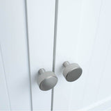 Ribbed 1-3/8 in (35 mm) Width Matte Black Cabinet Knob