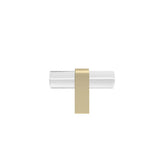 Hapny - Clarity 2 in (51 mm) Length Clear Acrylic, Satin Brass Cabinet T-Knob - Clear Acrylic,Satin Brass