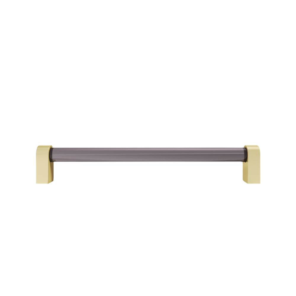 Hapny - Clarity 12 in (304.8 mm) Center to Center Smoke Acrylic, Satin Brass Appliance Pull - Smoke Acrylic,Satin Brass