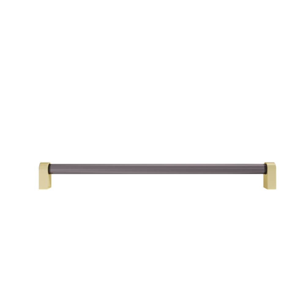 Hapny - Clarity 18 in (457.2 mm) Center to Center Smoke Acrylic, Satin Brass Appliance Pull - Smoke Acrylic,Satin Brass