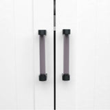Clarity 3-3/4 in (96 mm) Center to Center Smoke Acrylic, Matte Black Cabinet Pull