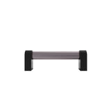 Hapny - Clarity 3-3/4 in (96 mm) Center to Center Smoke Acrylic, Matte Black Cabinet Pull - Smoke Acrylic,Matte Black